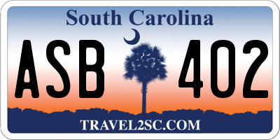SC license plate ASB402