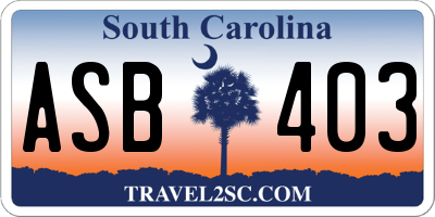 SC license plate ASB403