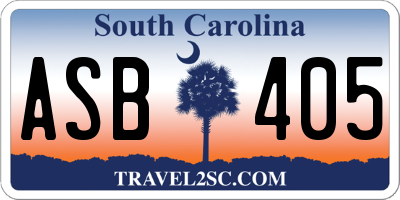 SC license plate ASB405