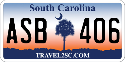 SC license plate ASB406