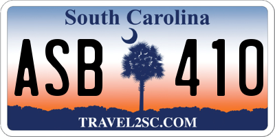 SC license plate ASB410