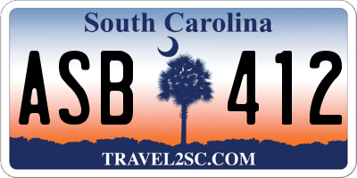 SC license plate ASB412