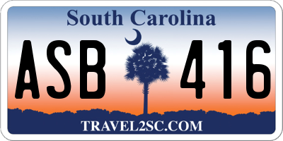 SC license plate ASB416