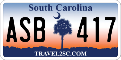 SC license plate ASB417