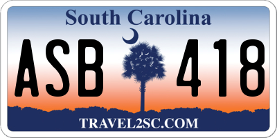 SC license plate ASB418