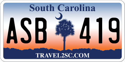 SC license plate ASB419