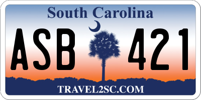 SC license plate ASB421