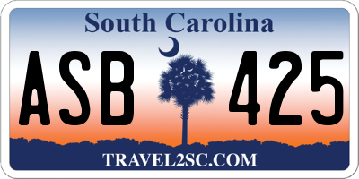 SC license plate ASB425