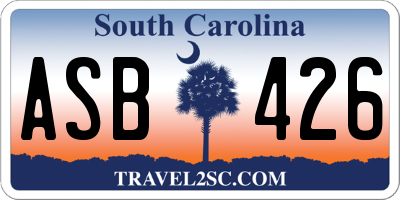 SC license plate ASB426