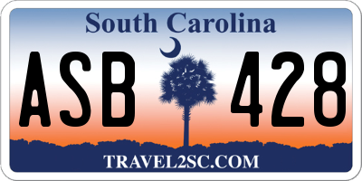 SC license plate ASB428