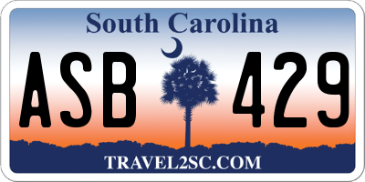 SC license plate ASB429