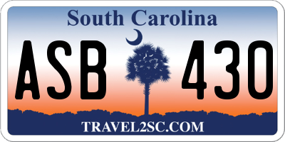 SC license plate ASB430