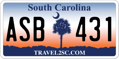 SC license plate ASB431