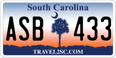 SC license plate ASB433