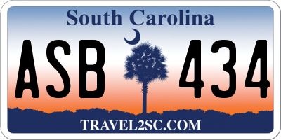 SC license plate ASB434