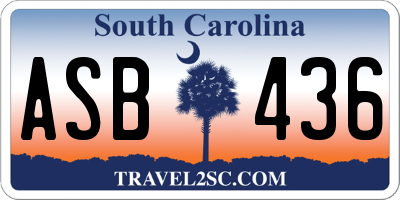 SC license plate ASB436