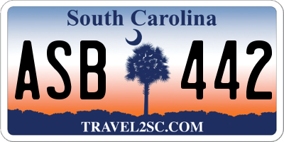 SC license plate ASB442