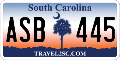 SC license plate ASB445