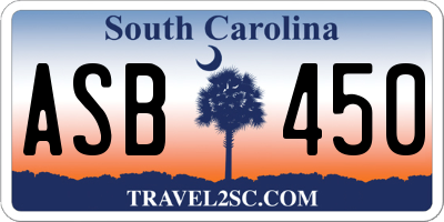 SC license plate ASB450