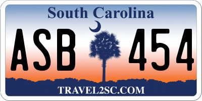 SC license plate ASB454