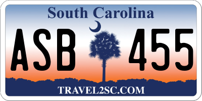SC license plate ASB455