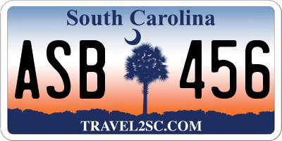 SC license plate ASB456