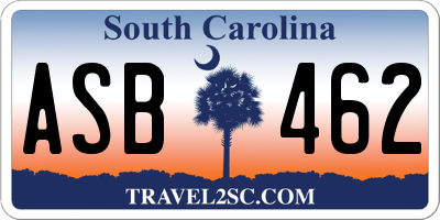 SC license plate ASB462