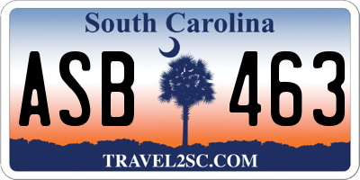 SC license plate ASB463