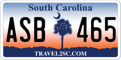 SC license plate ASB465