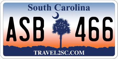 SC license plate ASB466