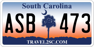 SC license plate ASB473