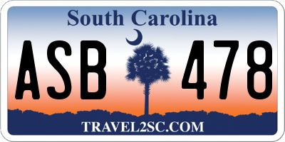 SC license plate ASB478