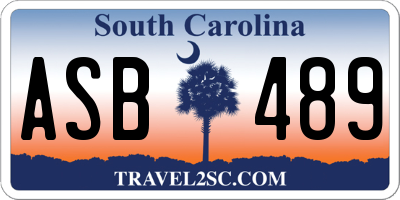 SC license plate ASB489