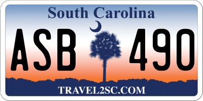 SC license plate ASB490