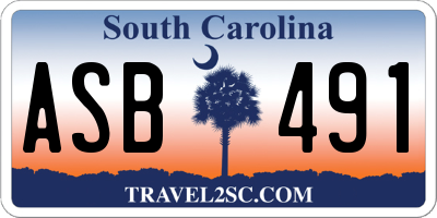 SC license plate ASB491