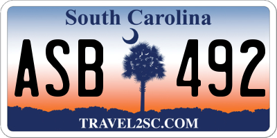 SC license plate ASB492