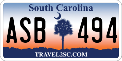 SC license plate ASB494