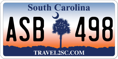 SC license plate ASB498