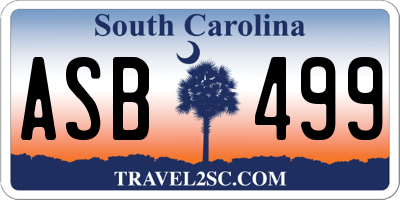 SC license plate ASB499