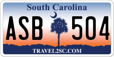 SC license plate ASB504