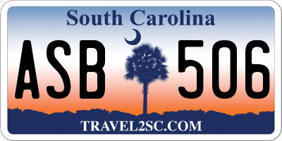 SC license plate ASB506