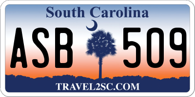 SC license plate ASB509