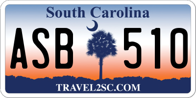 SC license plate ASB510