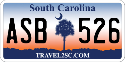 SC license plate ASB526