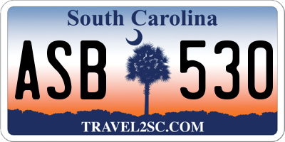 SC license plate ASB530