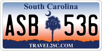 SC license plate ASB536