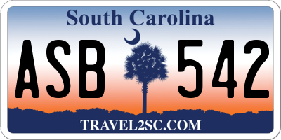 SC license plate ASB542