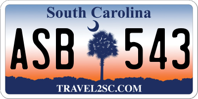 SC license plate ASB543