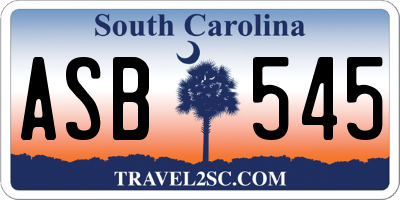 SC license plate ASB545