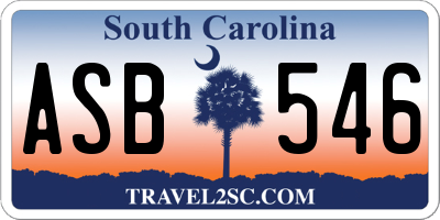 SC license plate ASB546